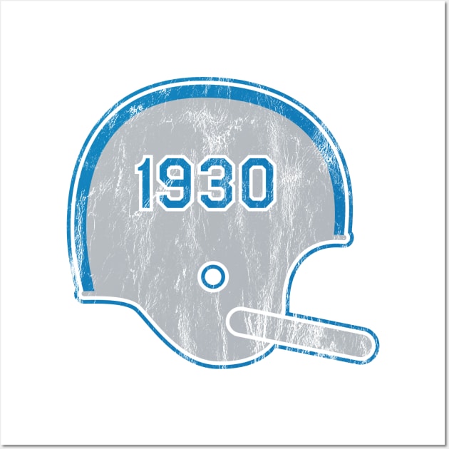 Detroit Lions Year Founded Vintage Helmet Wall Art by Rad Love